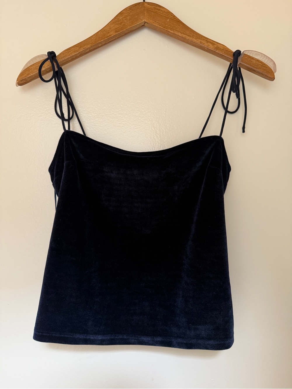 Women's Navy  Velvet Tie-Strap Cami Top